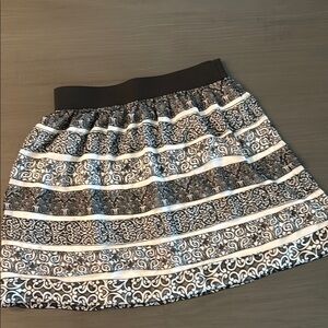 White House Black Market Black and White Mini Skirt